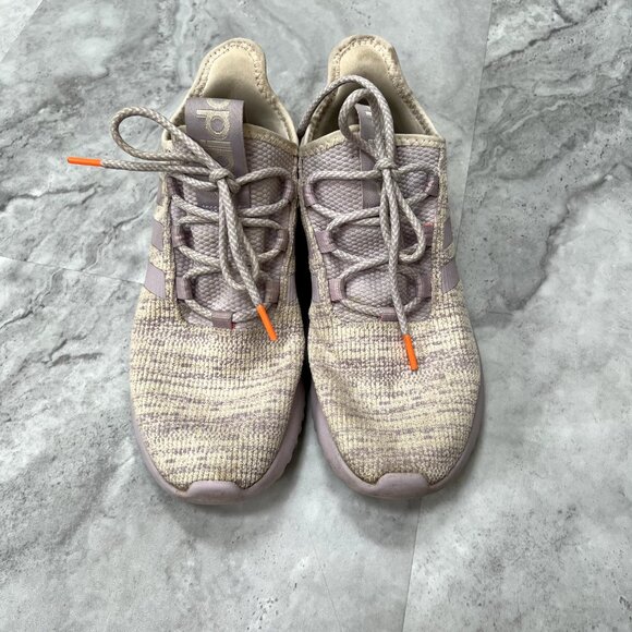 Adidas Kaptir X Womens Sz 9.5 Purple Solar Orange Creme Cloudfoam Shoes Sneakers - Picture 3 of 9